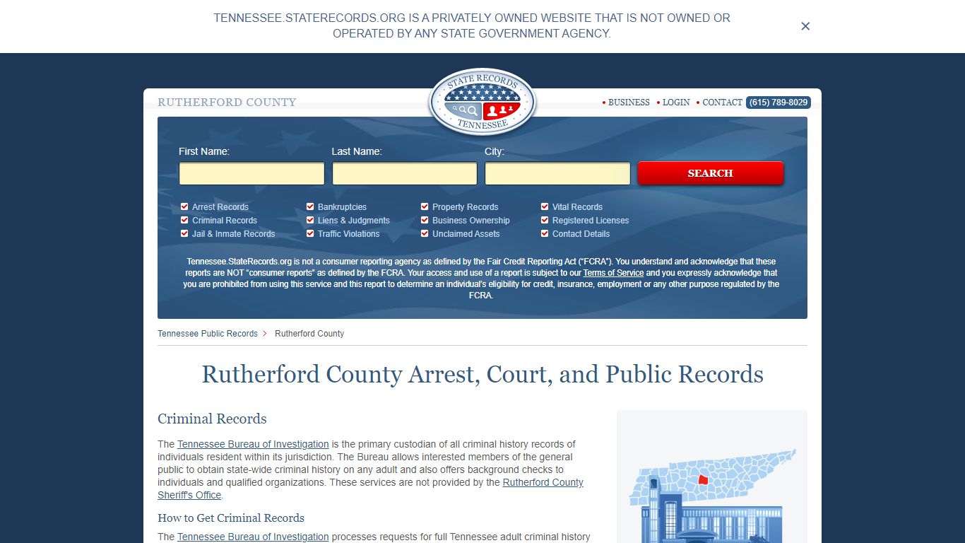 Rutherford County Arrest, Court, and Public Records