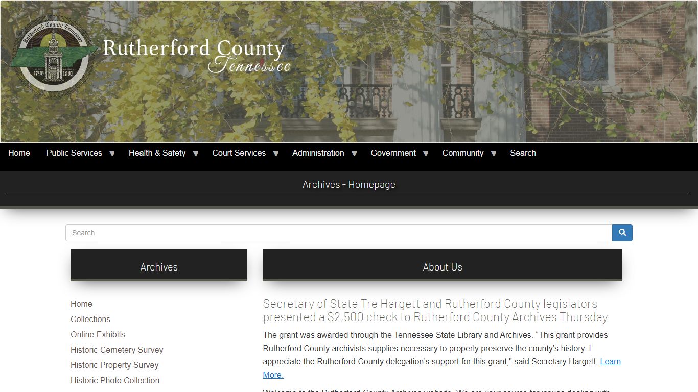 Archives - Homepage | Rutherford County, TN